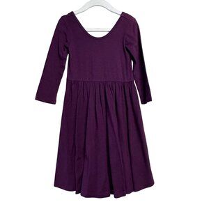 ALICE + AMES Girls Purple Ballet Dress Girls 5 Blackberry Long Sleeve Twirl